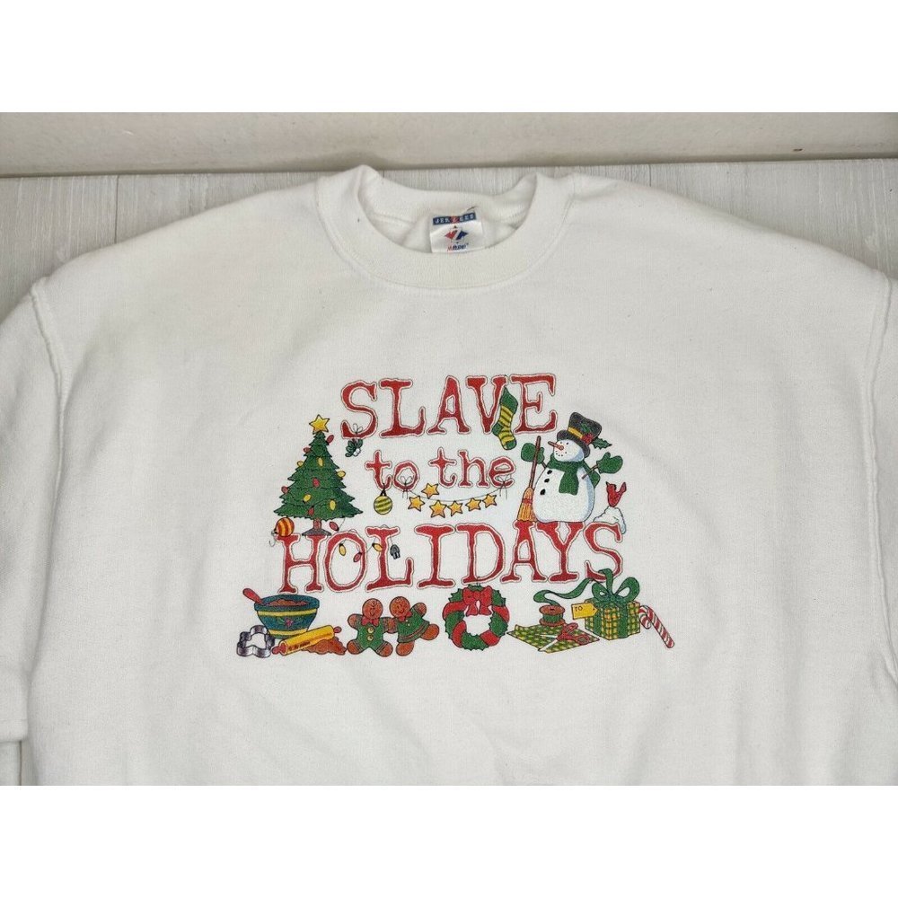 Vintage Ugly Christmas Sweater Adult Medium Long Sleeve Sweatshirt Holiday USA - Picture 3 of 12